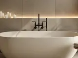 bathtub and faucet
