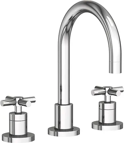 EAST LINEAR WIDESPREAD LAVATORY WITH CROSS HANDLE