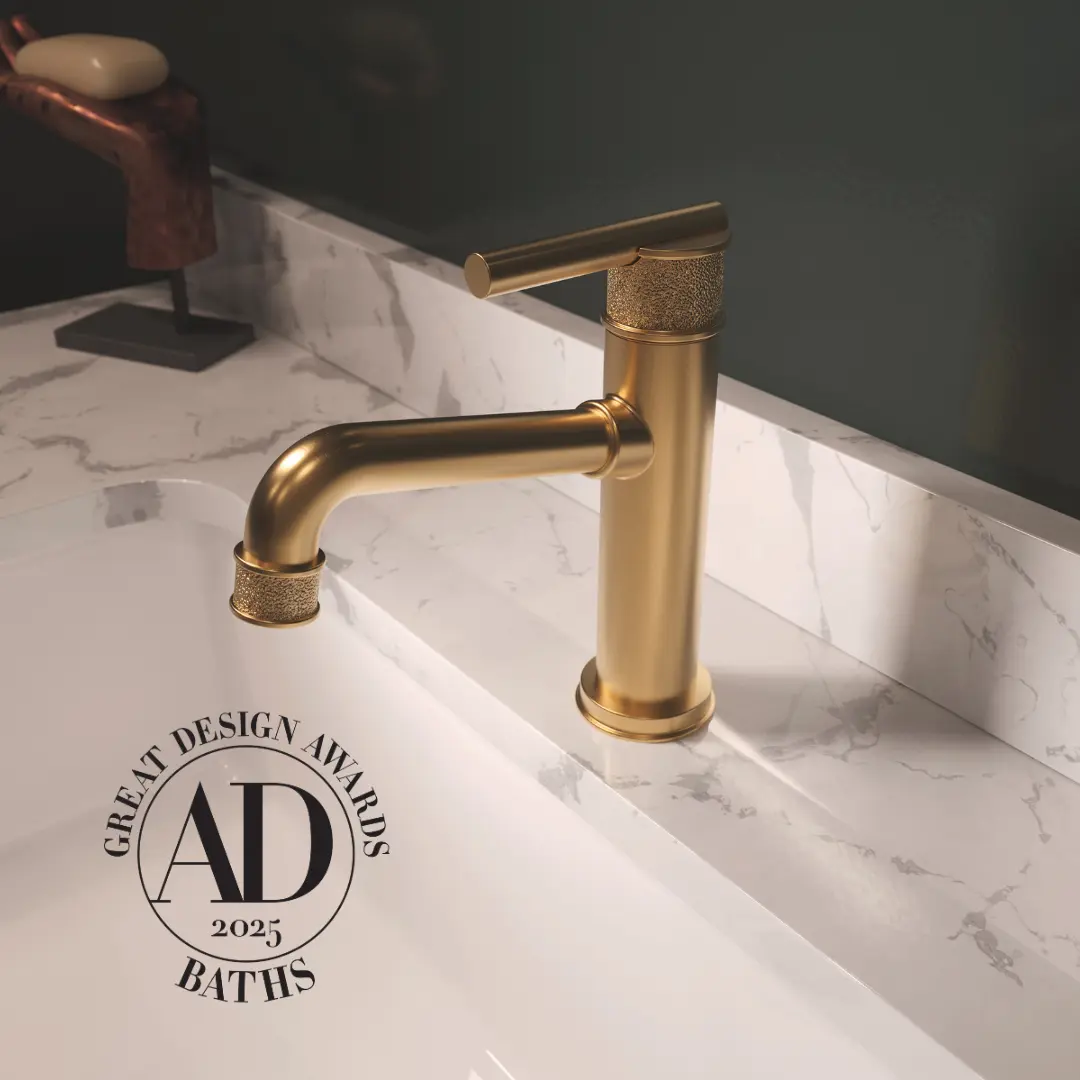 faucet with logo