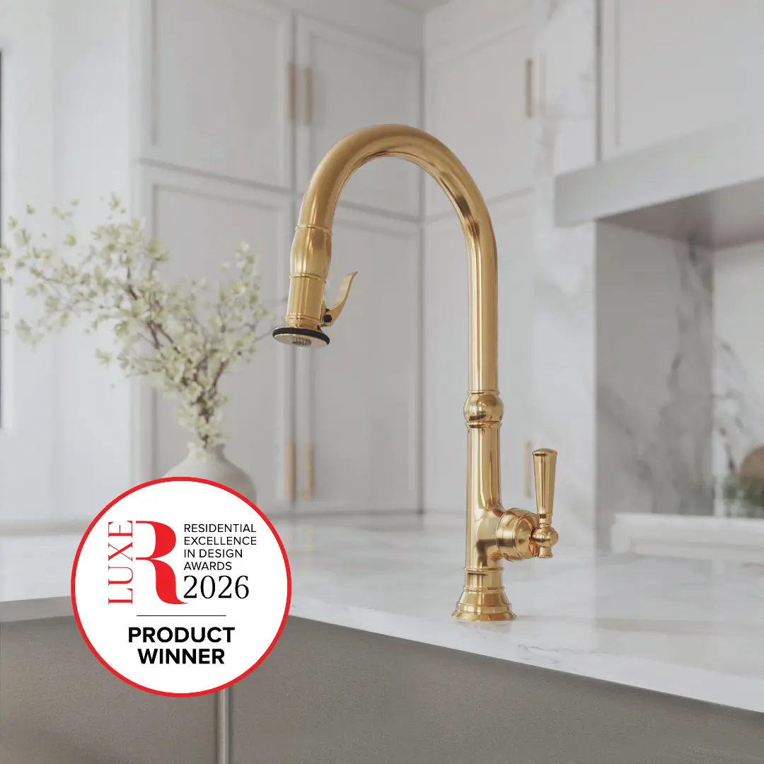 faucet with logo